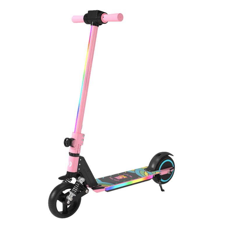 Patinete Eléctrico Plegable S5 Mini para Niños con Altavoz Pantalla LED Velocidad 14km/h Diseño de Aluminio Exterior