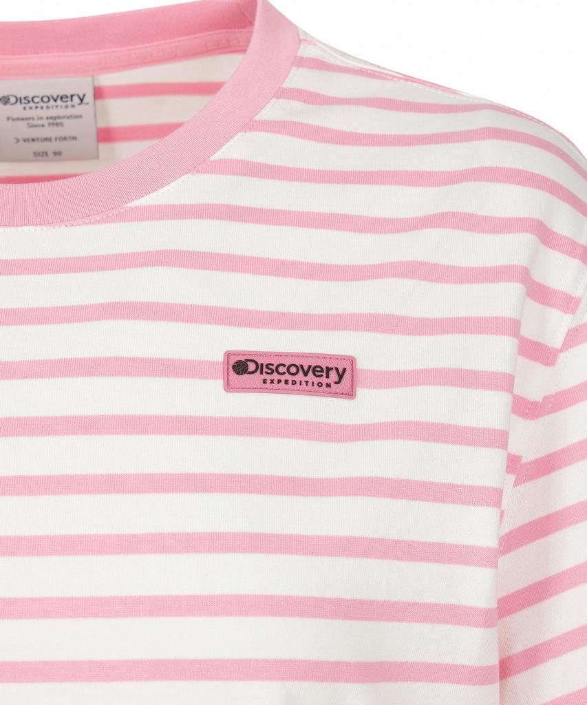 DISCOVERY EXPEDITION Women'S Striped Short Sleeve T-Shirt (L/Pink)