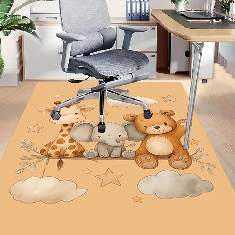 1PC Giraffe Elephant Anti-slip Carpet, Suitable for Office, Bedroomand Playrooms. It Can Also Be Used As a Sofa Footrest cover-W78