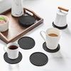 Coasters for Drinks 6 Pack Drink Coaster with Holder Heat Resistant Silicone Cup Mat Tabletop Protection Non-Slip Coasters JT572