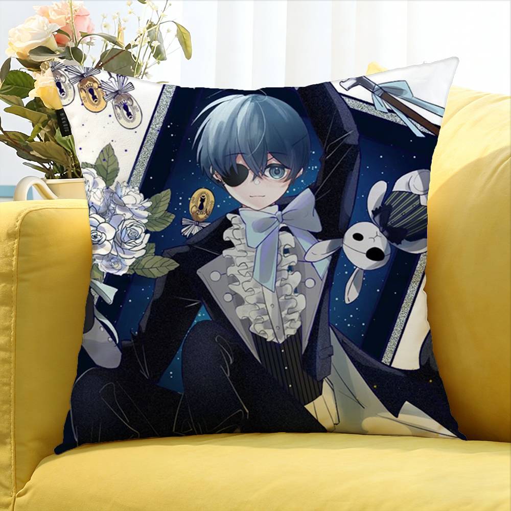 Ciel Phantomhive Anime Various Sizes Square Pillow Case For Car Home Bedchamber Decor