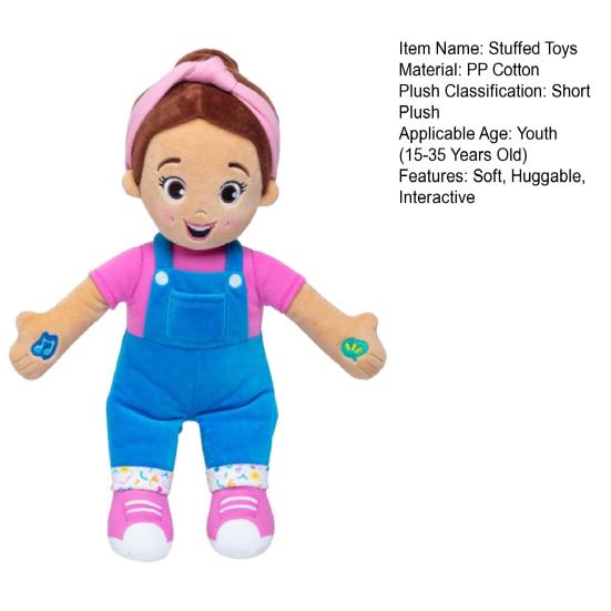 Slečna. Panenka Speak & Sing Interaktivní plyšová hračka Zpívající Mluvící vycpaná panenka Vzdělávací