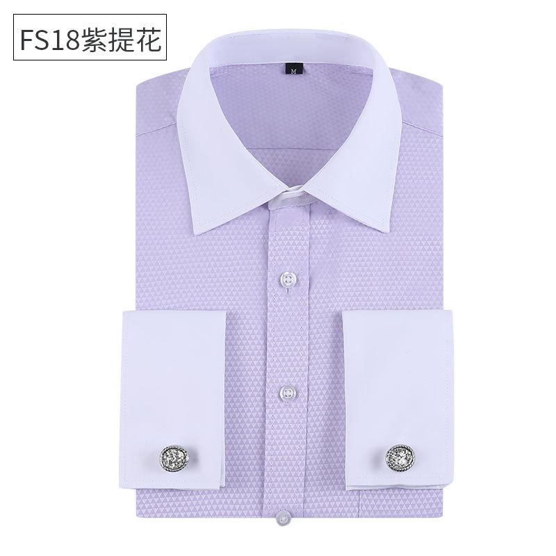 New Style Men's French Formal Shirt Striped Long-sleeved Men's Top Versatile Pocket Design Fashionable Men's Clothing