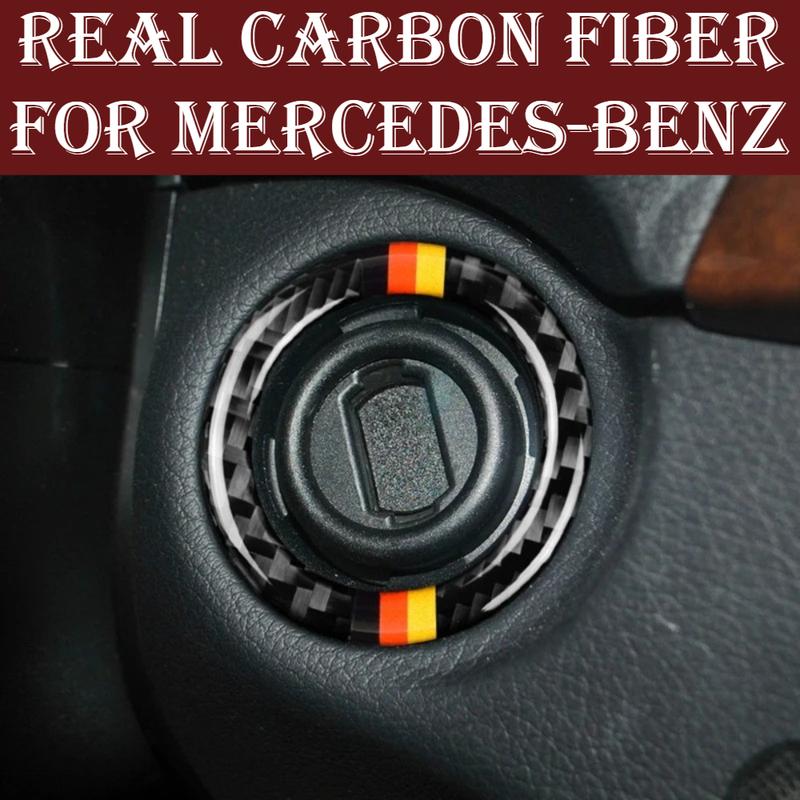Carbon Fiber Car Ignition Switch Key Hole Ring Cover Trim Sticker for Mercedes-Benz W204 W212 W246 A B C E Class GLA CLA GLC SLK