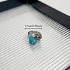 Stackable Glass Flower Ring Rhinestone Western Geometric Ring Fashion Turquoise Rings  Jewelry