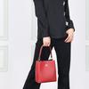 Coach Town 21 Fashion Solid Pebble Grain Leather Bucket Bag Women Bags Red 1011-IMS75