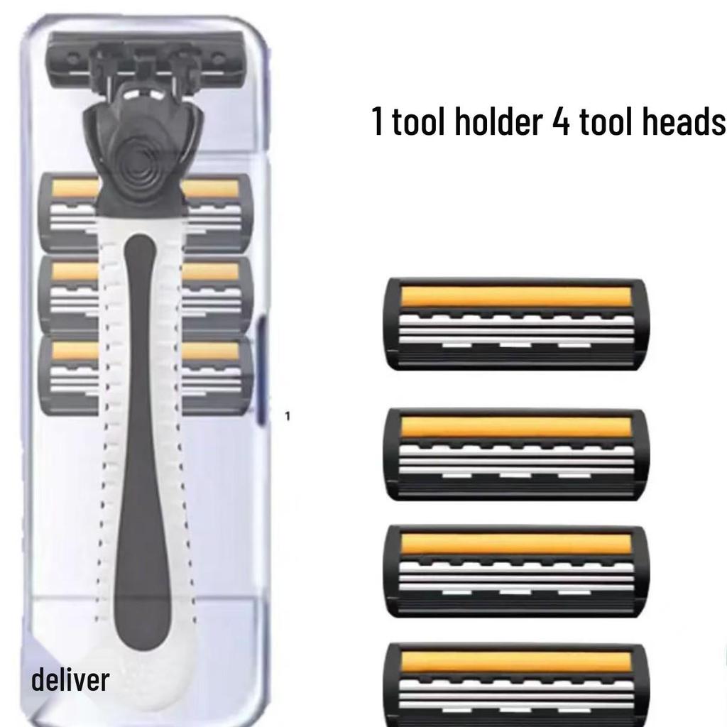 Upgraded 3-Layer Manual Razor for Men - Precision Shaving Blade for Beards and Hair