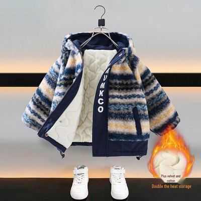 Gemütlicher Plüsch-Wintermantel für Jungen mit Baumwollpolsterung & Fleece-Futter, Kollektion 2025 (Größen 90-150cm)