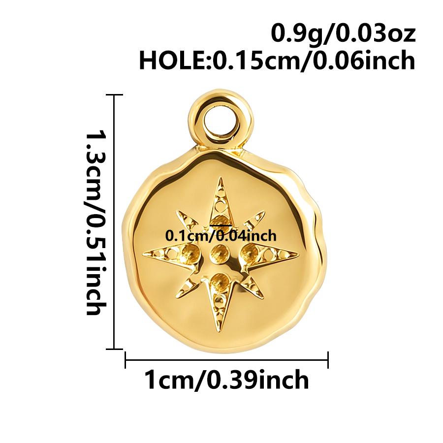 6Pcslot Real Gold Plated Space Alien Pendants Astronaut Sun Moon Star Charm Stainless Steel Charms For Jewelry Making Supplies