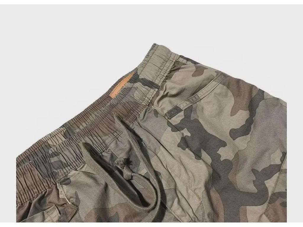 Men's Summer Lightweight Breathable Camouflage Overalls - Elastic Waist Casual Pants 2023
