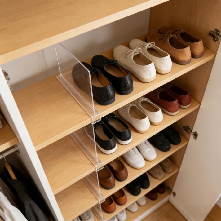 Pack of 6 Resistant Easy Clean Acrylic Shelf Dividers for Bathroom Kitchen Cabinet Organization