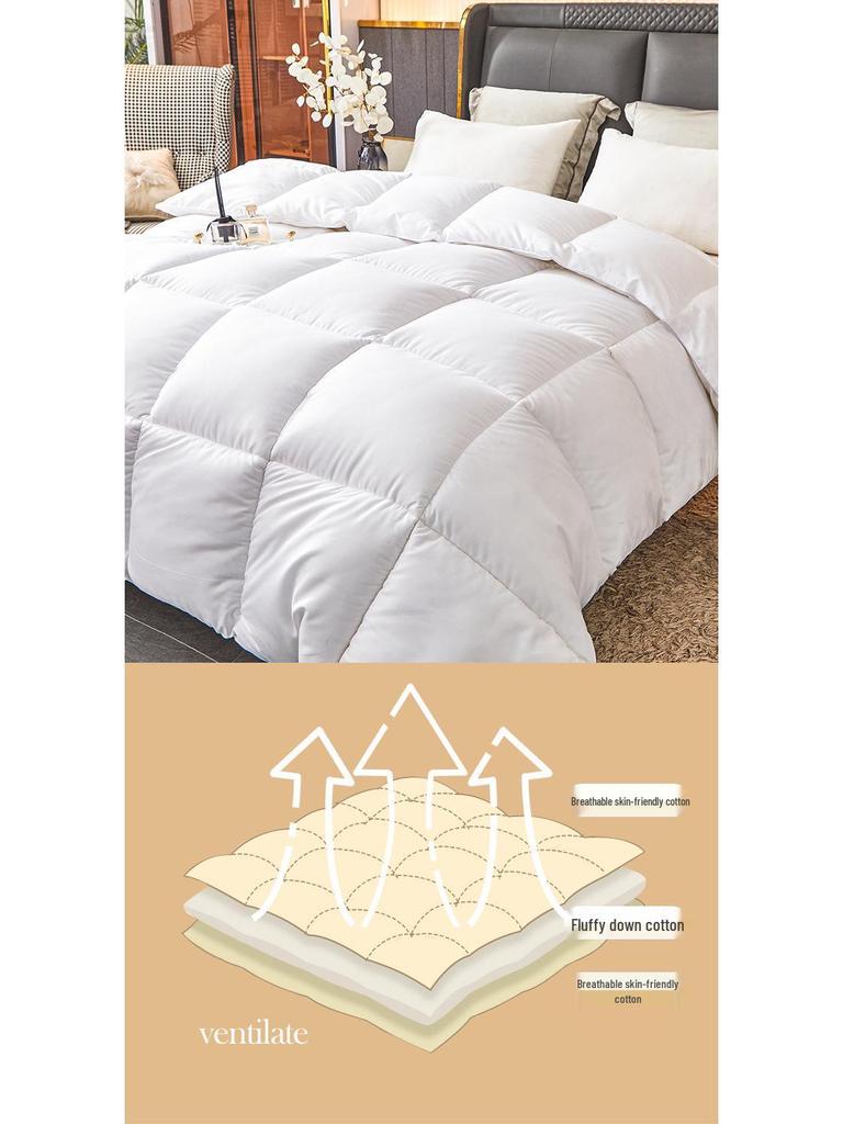 Luxurious Five-Star Hotel Quality Quilt – Winter Thick, Feather Silk Core, Summer Cool, Single/Double Sizes Available.