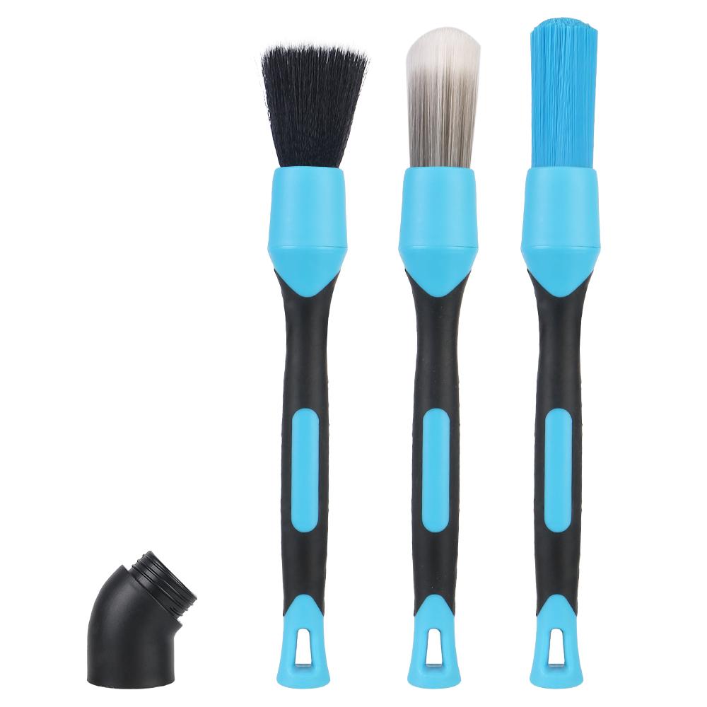 

3 in 1 Car Interior Detail Cleaning Brush Air Conditioner Air Outlet Cleaning Brushes Elbow Sweeping Tools Wheel Rims Clea синий