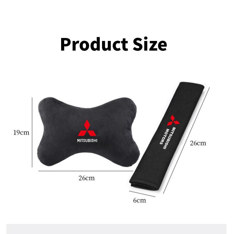 Car Neck Pillow Car Safety Headrest Cover Auto Seat Belt Shoulder Pads for Mitsubishi ASX Pajero Outlander EVO Lancer EX