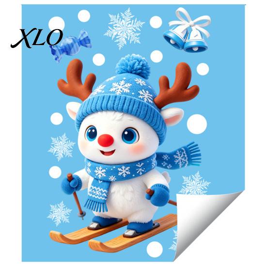 Snowflake Pattern Window Sticker Christmas Static Glass Sticker, Santa Claus Snowman Reindeer Seasonal Cling, Reusable Waterproof Decorative Decal for