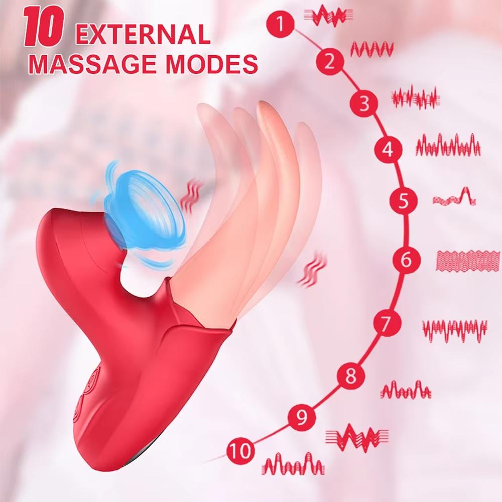 Jouets Sexuels Léchage de Langue Succion Vibrateur pour Femmes Mamelons Clitoris Sucer Stimulation Vibratoire Anale Masturbation Féminine Adulte Bon