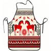 1pc Red Horse And Bird Folk Art Print Apron, Durable And Easy To Clean, Adjustable Waistband, Polyester Material, for Kitchen Cooking, Gardening, Orch