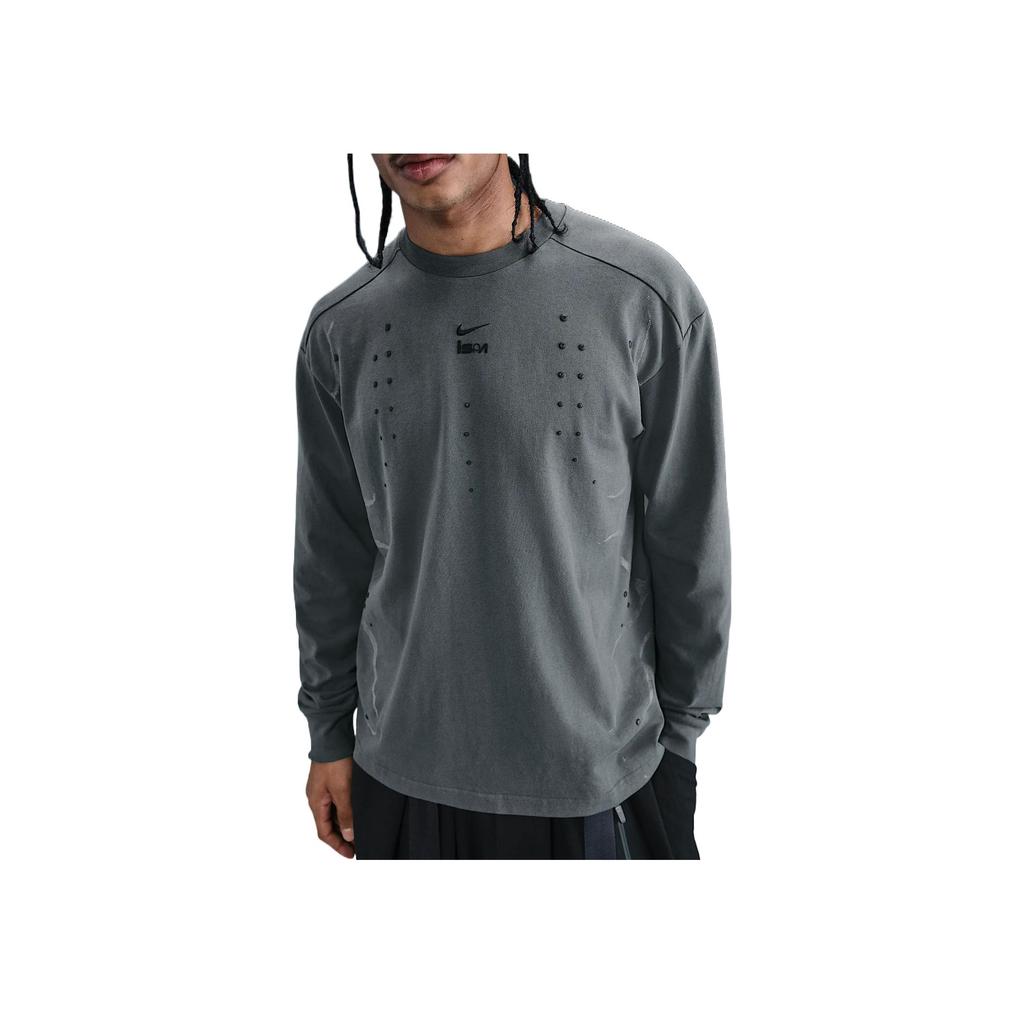 Nike ISPA Modă Confortabilă Prietenoasă cu Pielea Moale Culoare Solidă Mânecă Lungă Tricou Unisex Topuri Gri HJ9087-010