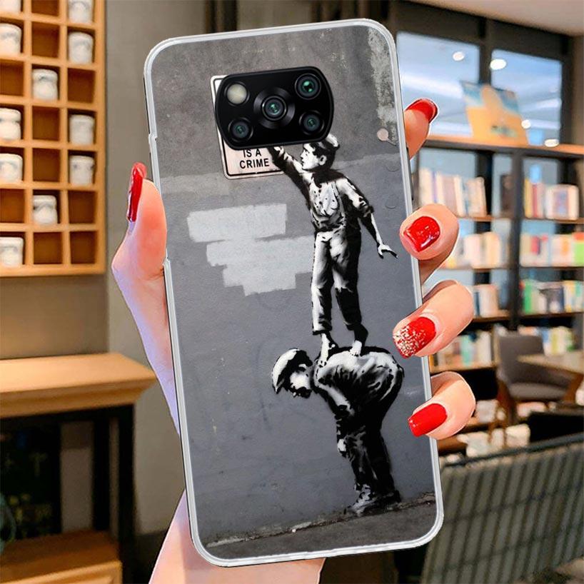 Street Art Banksy Graffiti Cover Phone Case For Xiaomi Poco F7 Ultra X7 X6 X5 Pro M7 Redmi 15C 15 13C 13 12C 12 10C 10 9A 9C 9T