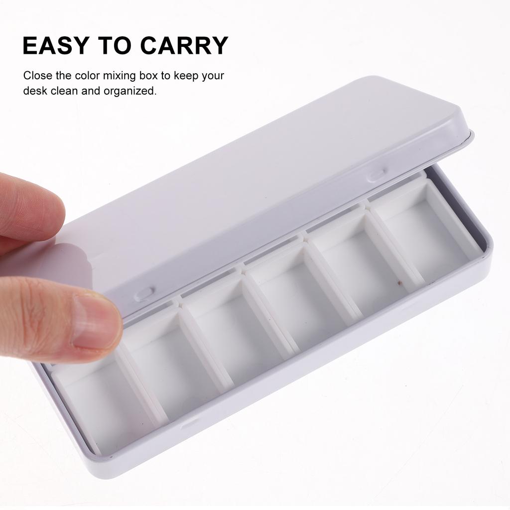 12/21/24/45 Grids Empty Watercolor Paint Grid Pans Acrylic Oil Paints Tray Iron Storage Box Artists Palette Art Supplies Carry 