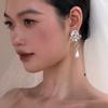 Silver Needle French Chic Diamond-Inlaid Geometric Pearl Earrings - Exquisite Light Luxury Studs