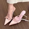 Pointy Single-shoe Women Design Spring Stiletto Sandals French with Skirt Temperament High Heels Party Shoes Zapatos De Mujer