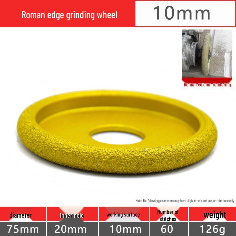 Brazed Diamond Flat Angle Grinder for Roman Column Quartz Stone & Ceramic Tile Edge Grooving.