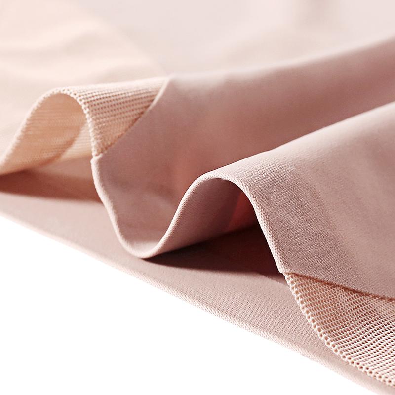 CINOON Women's Sexy Mid-rise Briefs Ice Silk Mesh Spliced Underpant Solid Color Seamless Breathable Underwear