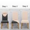 Solid Color Chair Covers Elastic Dining Room Seat Cover Washable Chair Protective Case for Restaurant Wedding Banquet Light Gray