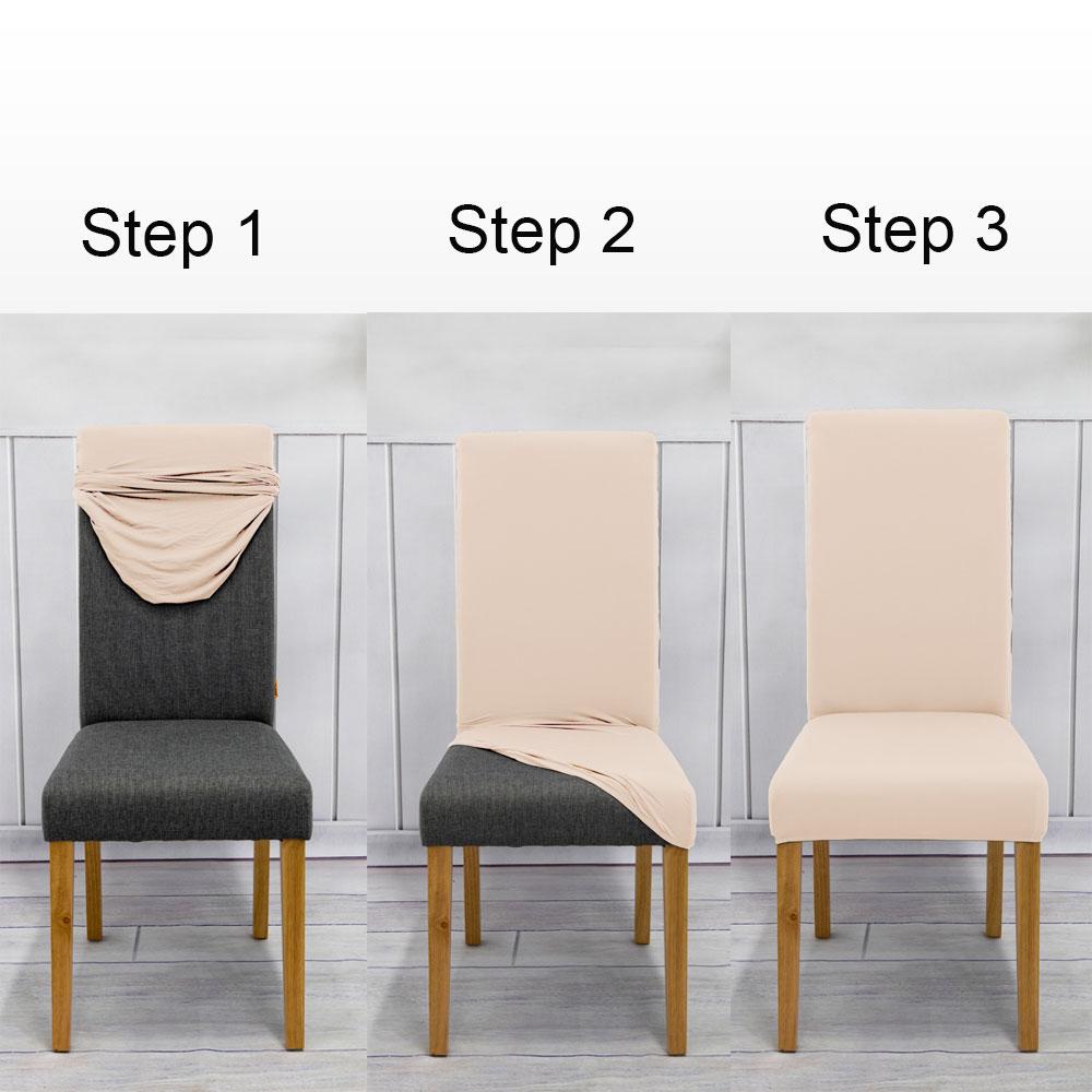 Solid Color Chair Covers Elastic Dining Room Seat Cover Washable Chair Protective Case for Restaurant Wedding Banquet Light Gray
