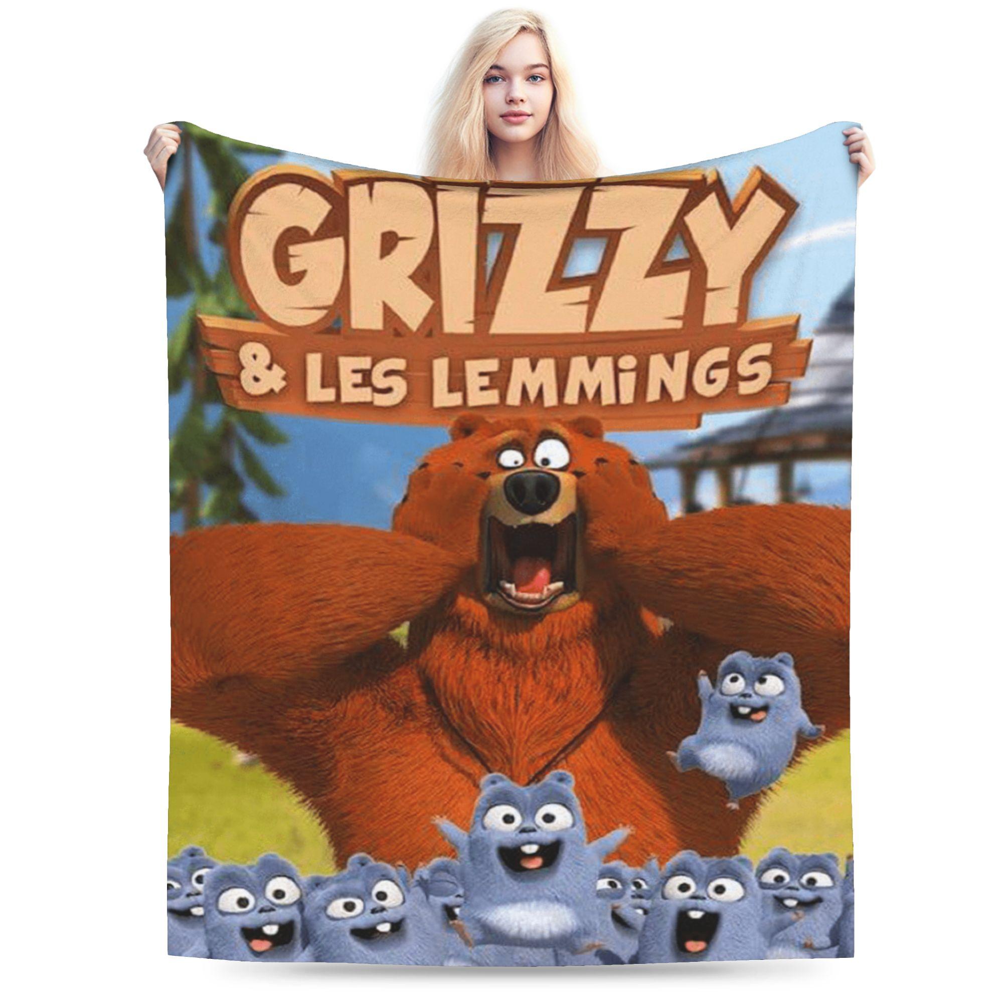 Grizzy and the Lemmings Plush Blanket Child  Flannel Throw Blanket For Outdoor Warm Soft Design Quality Bedspread Gift 75x90cm