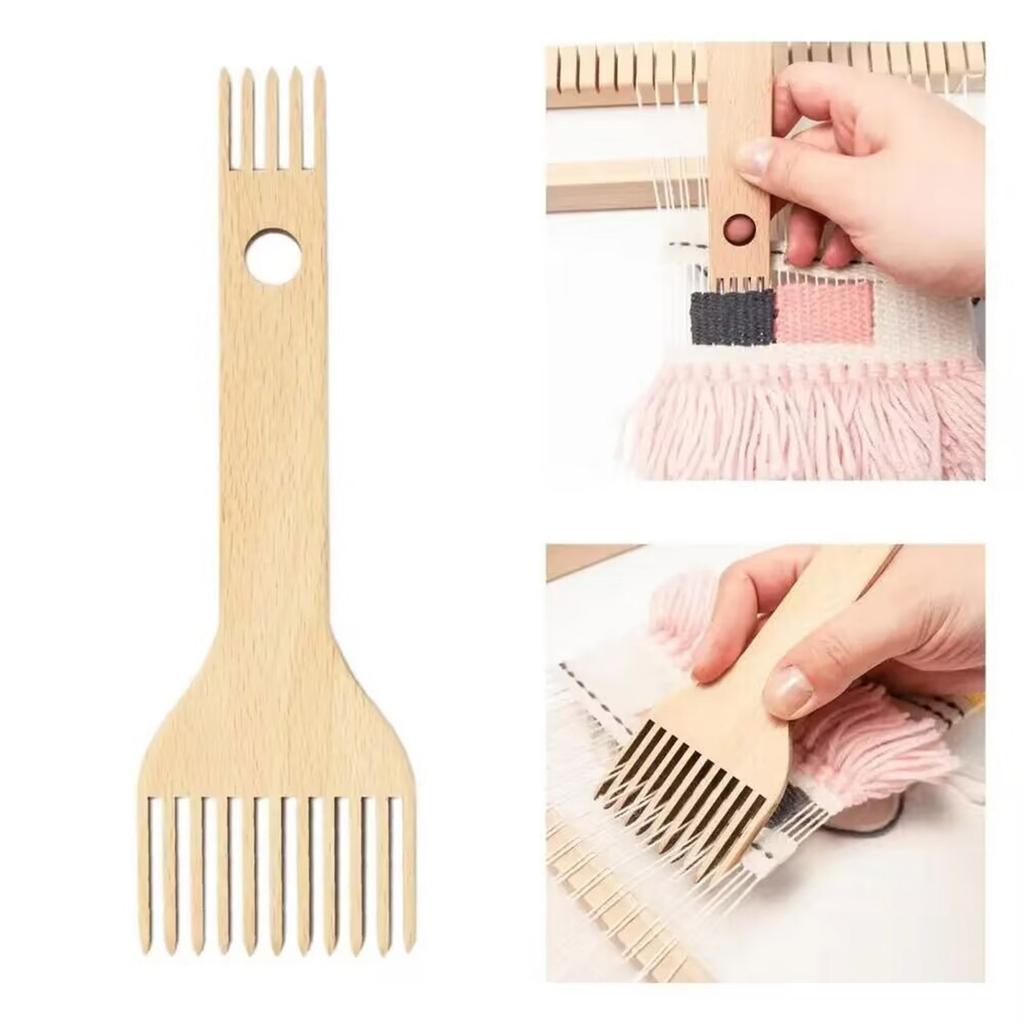 Wood Weaving Machine Comb 5 Teeth 11 Teeth Double Ended Weaving Comb Braided Tool for Beginner Tapestry Rug Making