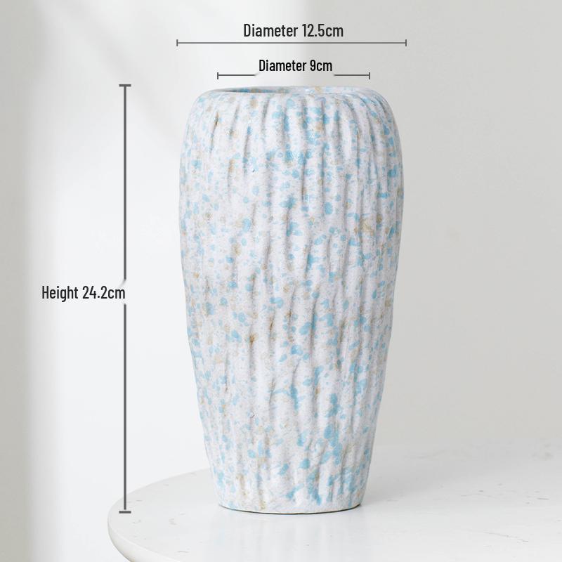 Minimalist Kiln-Fired Ceramic Vase: Home Living Room Decor for Fresh or Dried Flowers