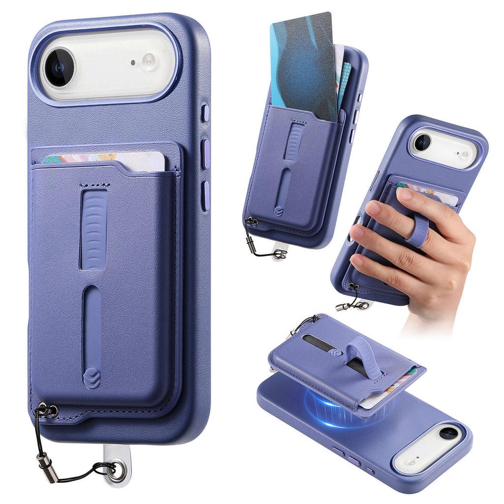 2-in-1 Magnetische Leder-Geldbörse Kartenfach Handyhülle Für iPhone 17 Pro Max 16 Plus 15 14 13 12 Stoßfest Versteckte Handgelenkschlaufe Hülle