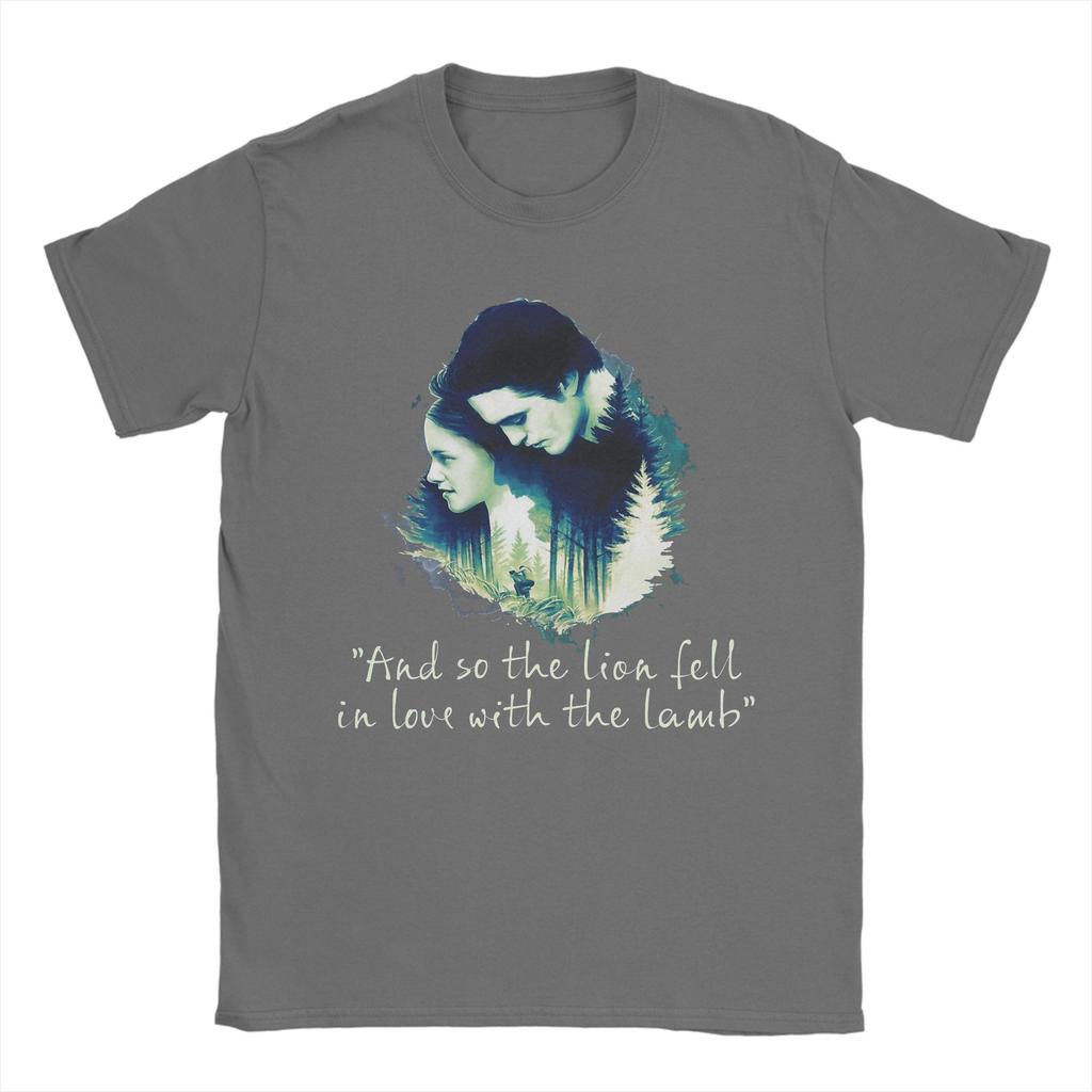Men's T-Shirt Twilight Movie Edward and Bella Vintage Cotton Tees Short Sleeve  T Shirts O Neck Tops Plus Size