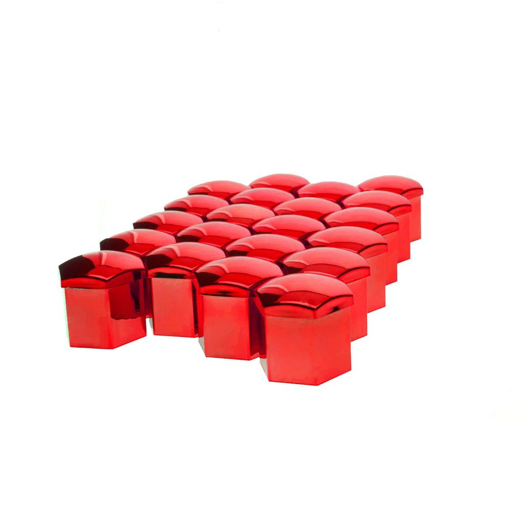 19mm Red Metallic Bolt Caps - Universal Rim Caps Eptuning021