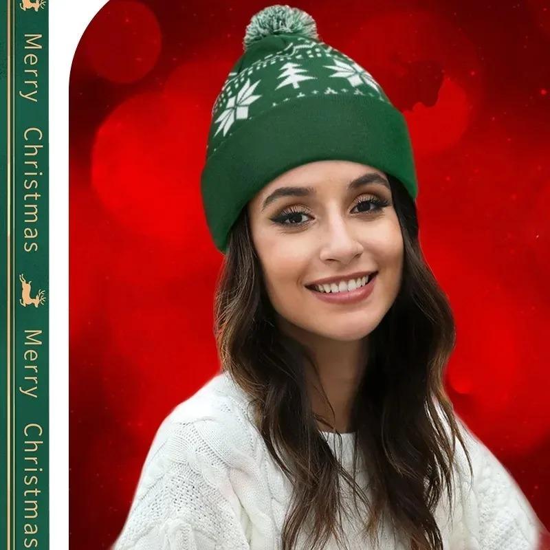 Christmas Hat Snowman Winter Warm Color Knitted Cap Christmas Gift For New Year Xmas Party Decor Men Women Warm Hats