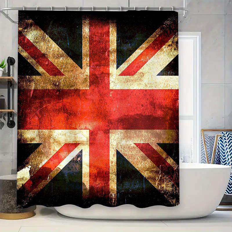 

British Flag Shower Curtain Waterproof Vintage UK National Emblem Bathroom Decor Washable Artistic Home Textile British Style 90x180cm
