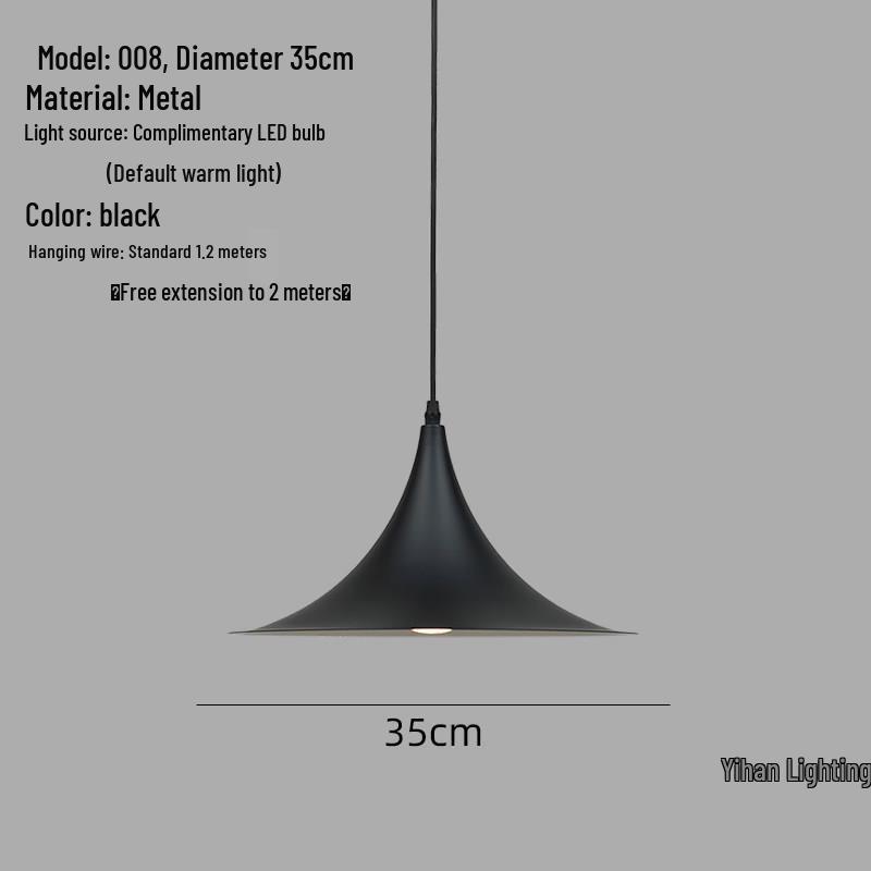 Modern Nordic Single-Head Pendant Light for Hotels, Bars, and Restaurants - Industrial Retro Style Lampshade.