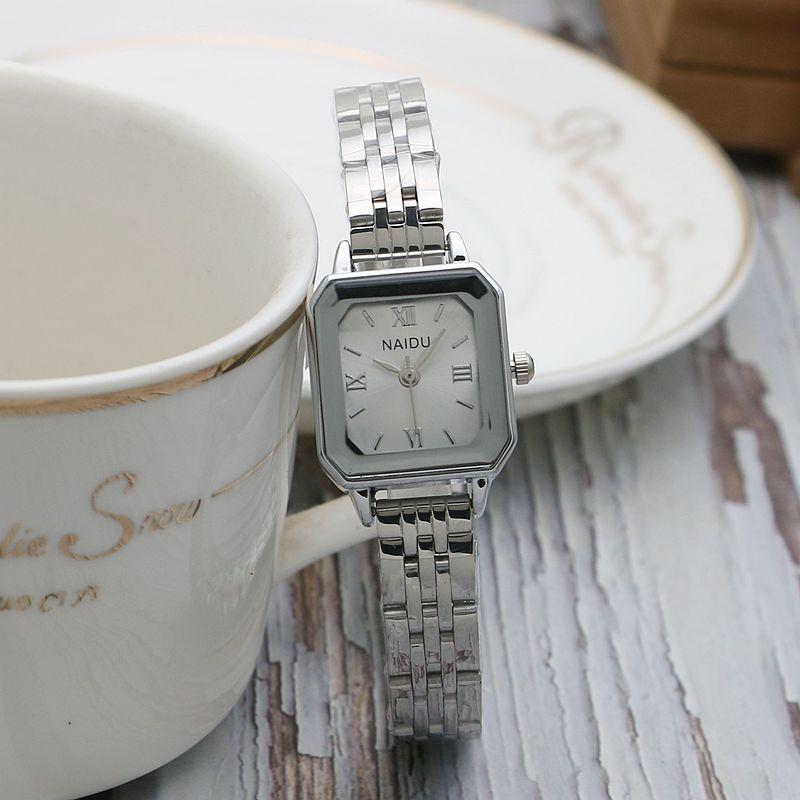 Steel Belt Quartz Watch Stainless Steel Belt Fashion Girls Watch Mori Square Watch Ladies Watch