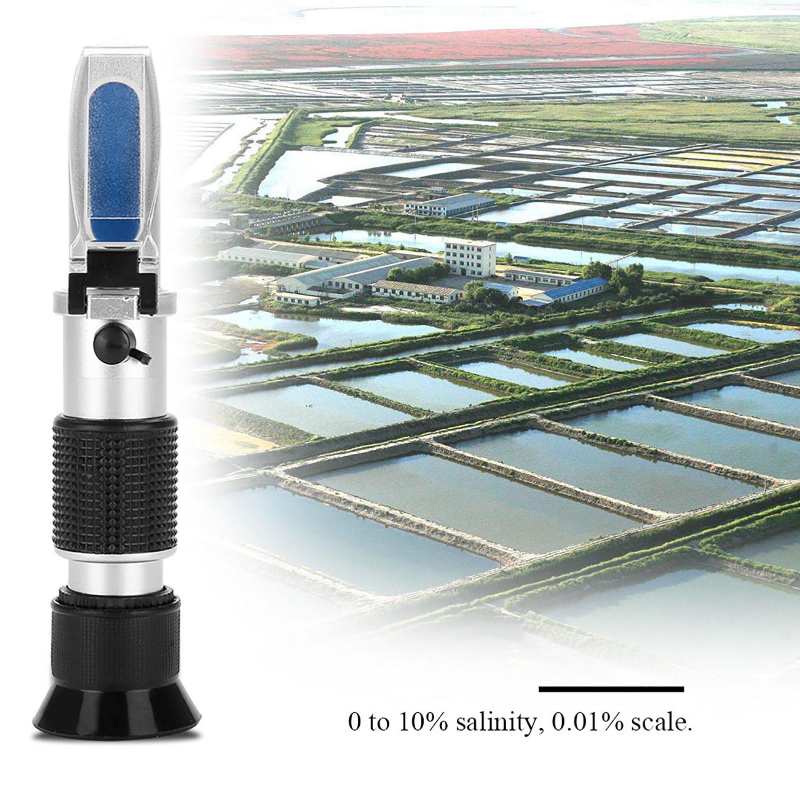 

Seawater Salinity Meter Aquarium Optics Refractometer Temperature ATC Digital 0 10percent