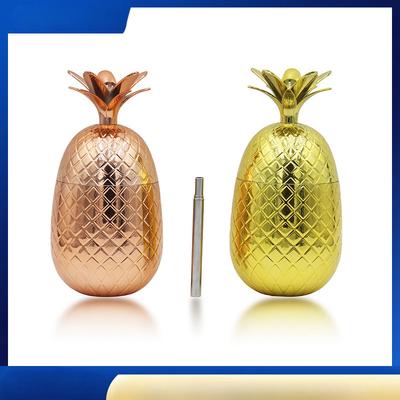 1 Stück Plastikbecher Cocktail Ananas Frucht Erdbeere Zitrone Strohhalmbecher Cocktailbecher