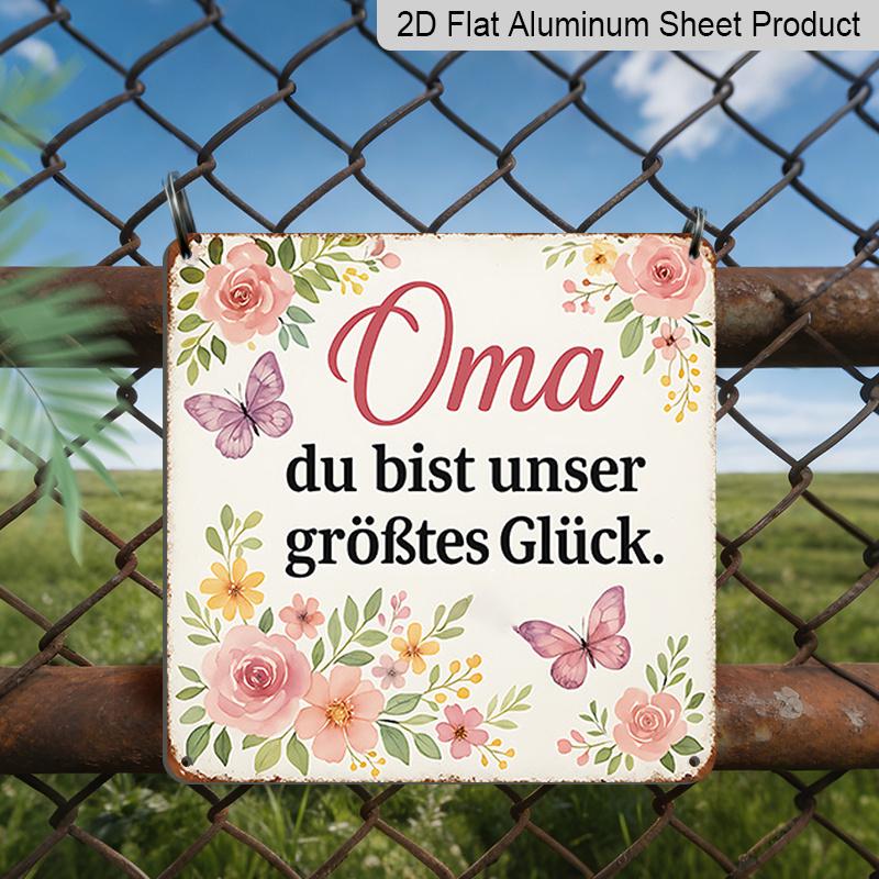 

2D Flat - 1pc, Vintage Metal Sign, Decorative Plaque and Ornament, Featuring A Warm Theme of Grandmother and Family, Suitable for Living Room 20*20cm