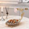 Elegante transparente Blattform Obstschale – Luxuriöse Dessert- & Snackschale für Wohnzimmer oder Couchtisch