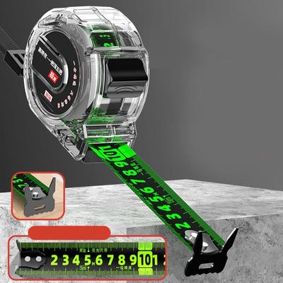 Retractable Tape Measure High Accuracy Woodworking Tool Clear Case Electroplated Stainless Steel for Measurements 10m 32.8ft