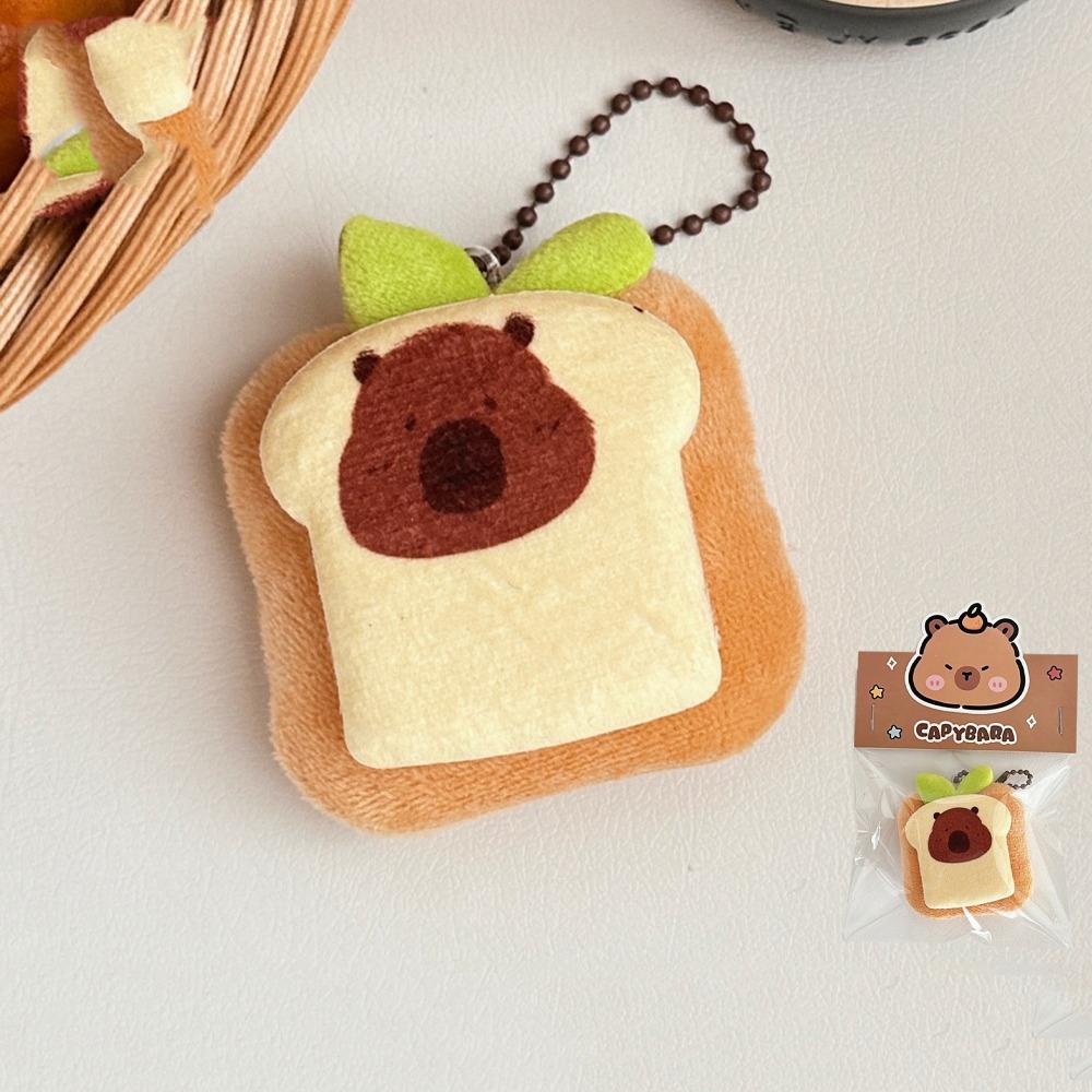 Food Shape Capybala Plush Keychain Capybala Plush Doll Keyring Schoolbag Decoration