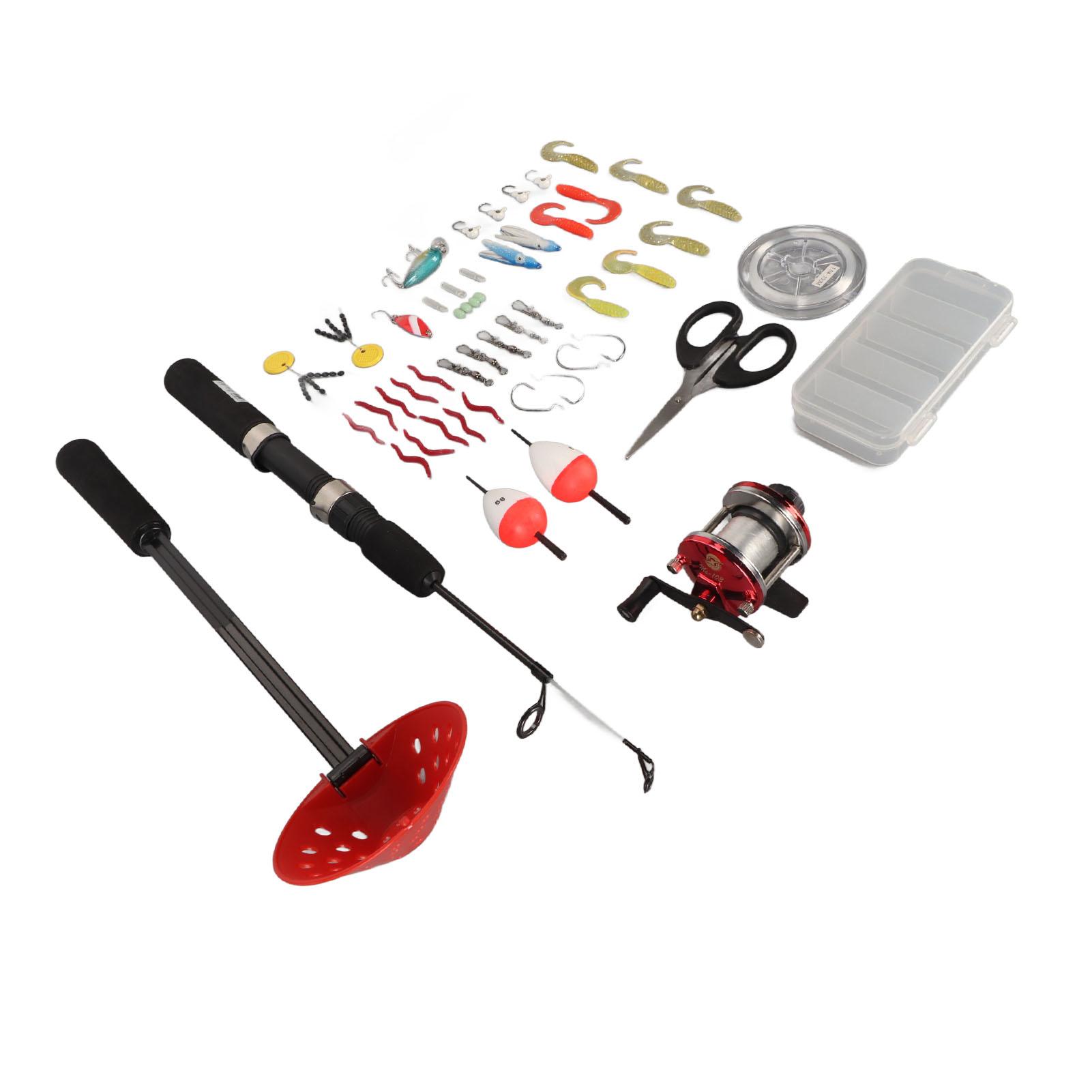 50cm Ice Fishing Rod Reel Lures Spoon Complete Kits with Fishing Equipment Bag Ice Fishing Gear Full Ice Fishing Kit