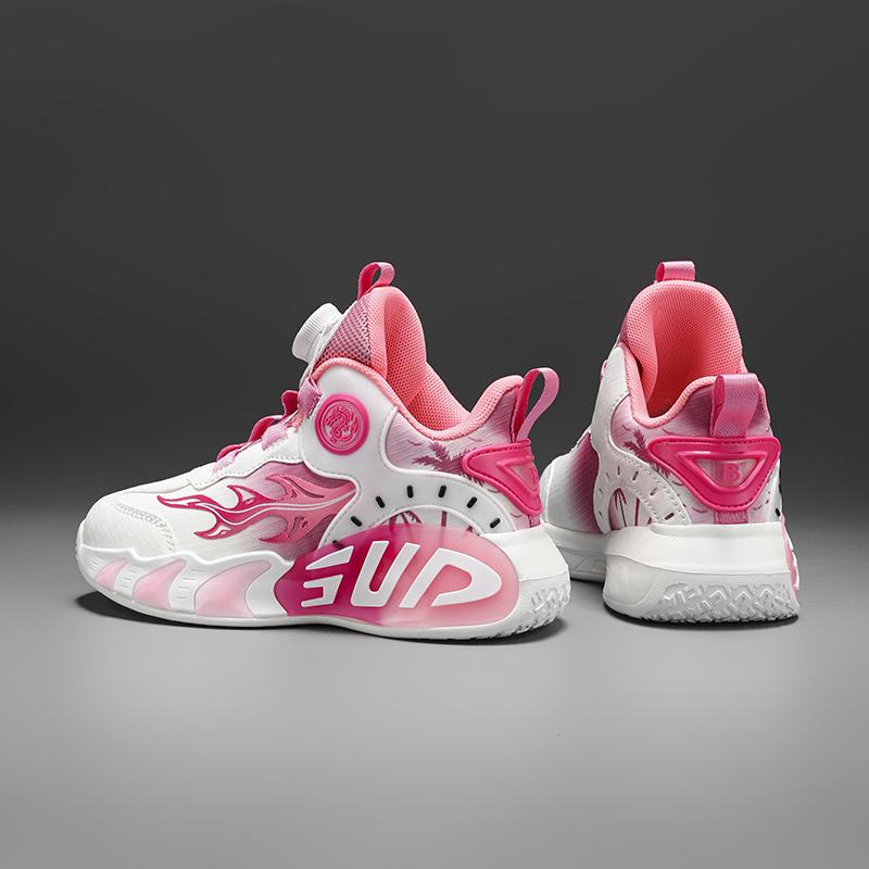 28-40 Children's Large Size Anti Slip Wear-resistant Convenient and Fashionable High Top Basketball Shoes Sports Shoes, White Shoes