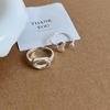 Versatile Adjustable Open Oval Ring - Trendy Irregular Bean Design for Women's Index Finger.
