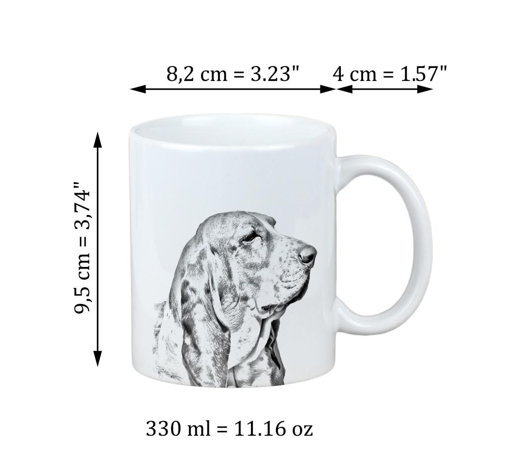Basset Hound - Cup with a Dog, Cute Cup with Graphics, a Gift with Your Photo from the Art-Dog Brand